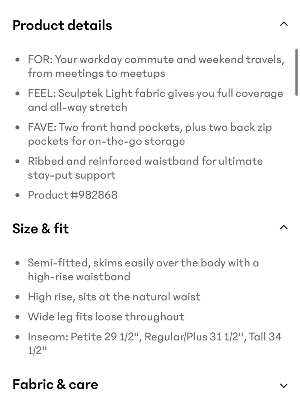 Athleta Venice High Rise Wide Leg Pant